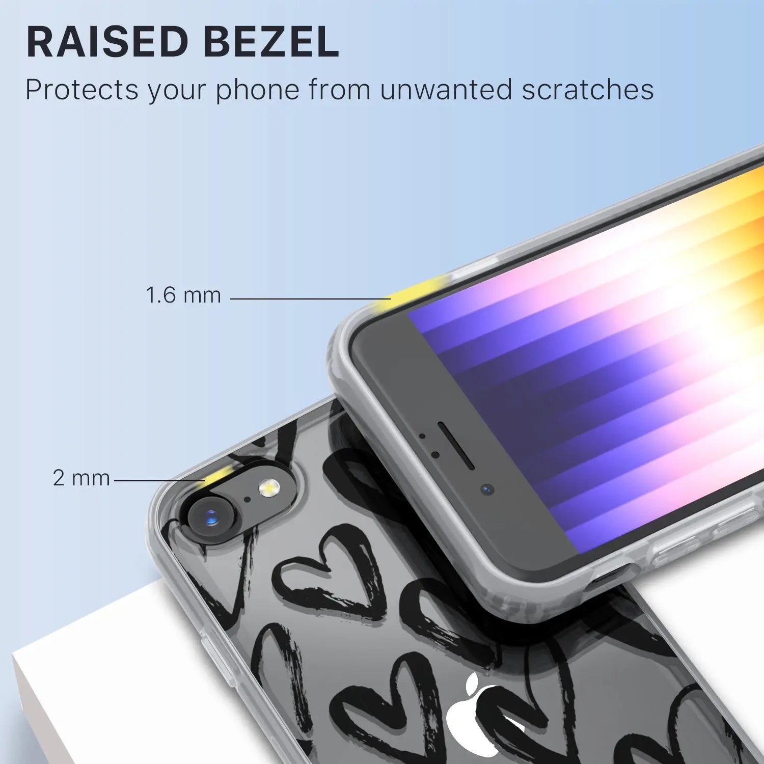 Estuche para iPhone SE (2022-2020) / 8 / 7 - MyBat Pro Mood Series - Black Hearts MyBat Pro