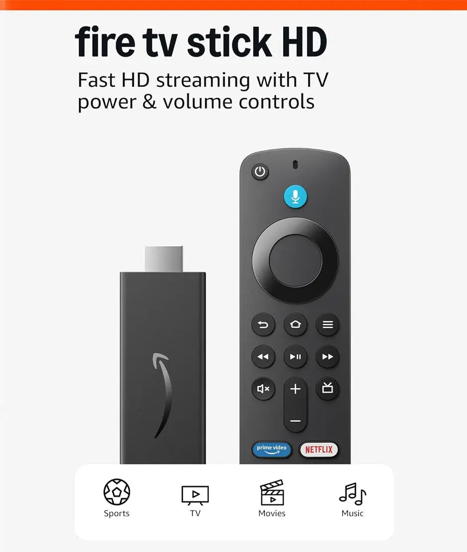 Fire TV Stick with Alexa Voice Remote (includes TV controls). HD streaming Amazon