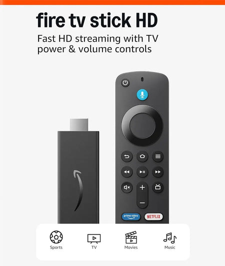 Fire TV Stick with Alexa Voice Remote (includes TV controls). HD streaming Amazon