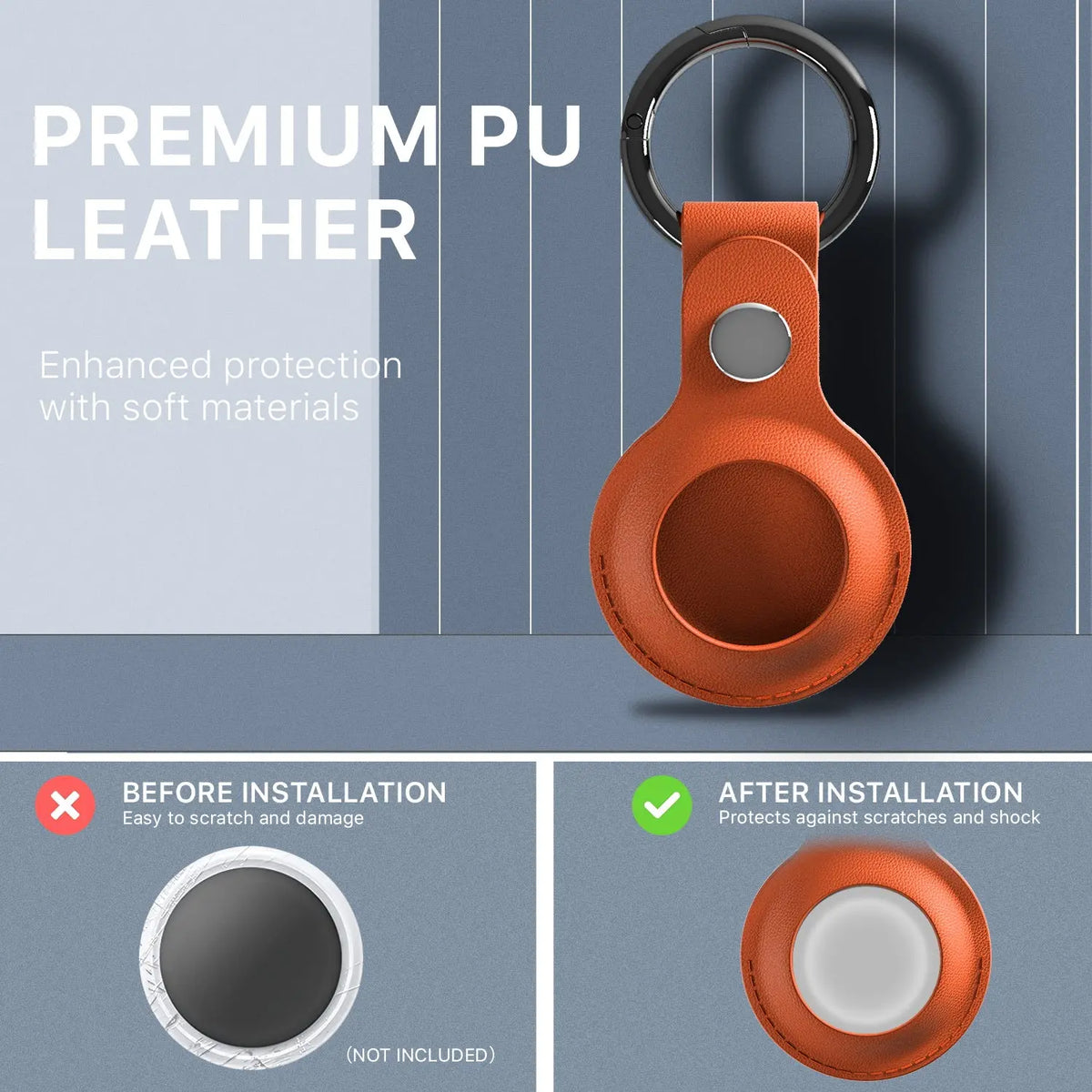 Funda llavero de piel MyBat Pro para Apple AirTag - Naranja MyBat Pro