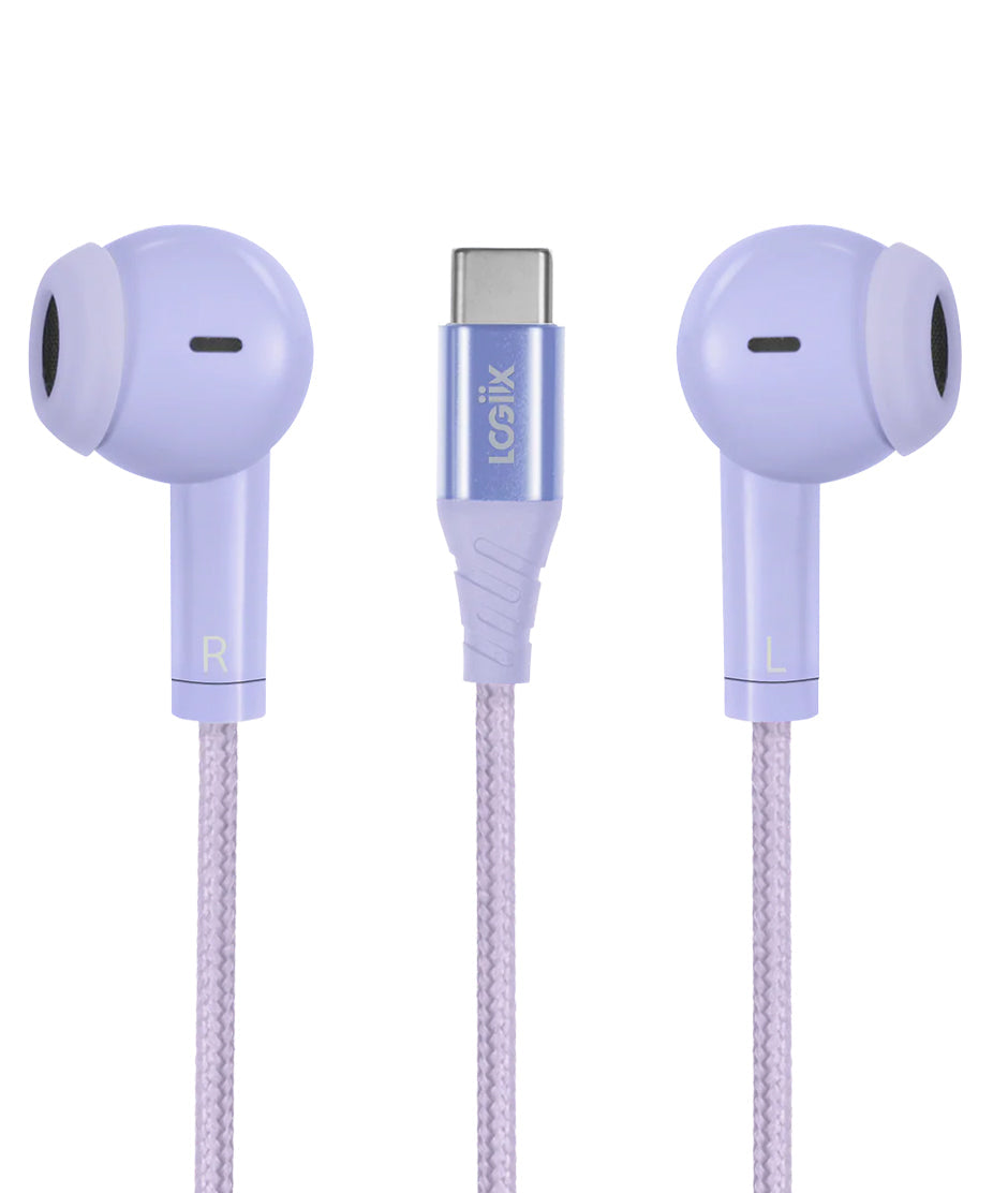 LOGiiX Vibrance Melody Wired USB-C Earphones Lavender LOGIIX