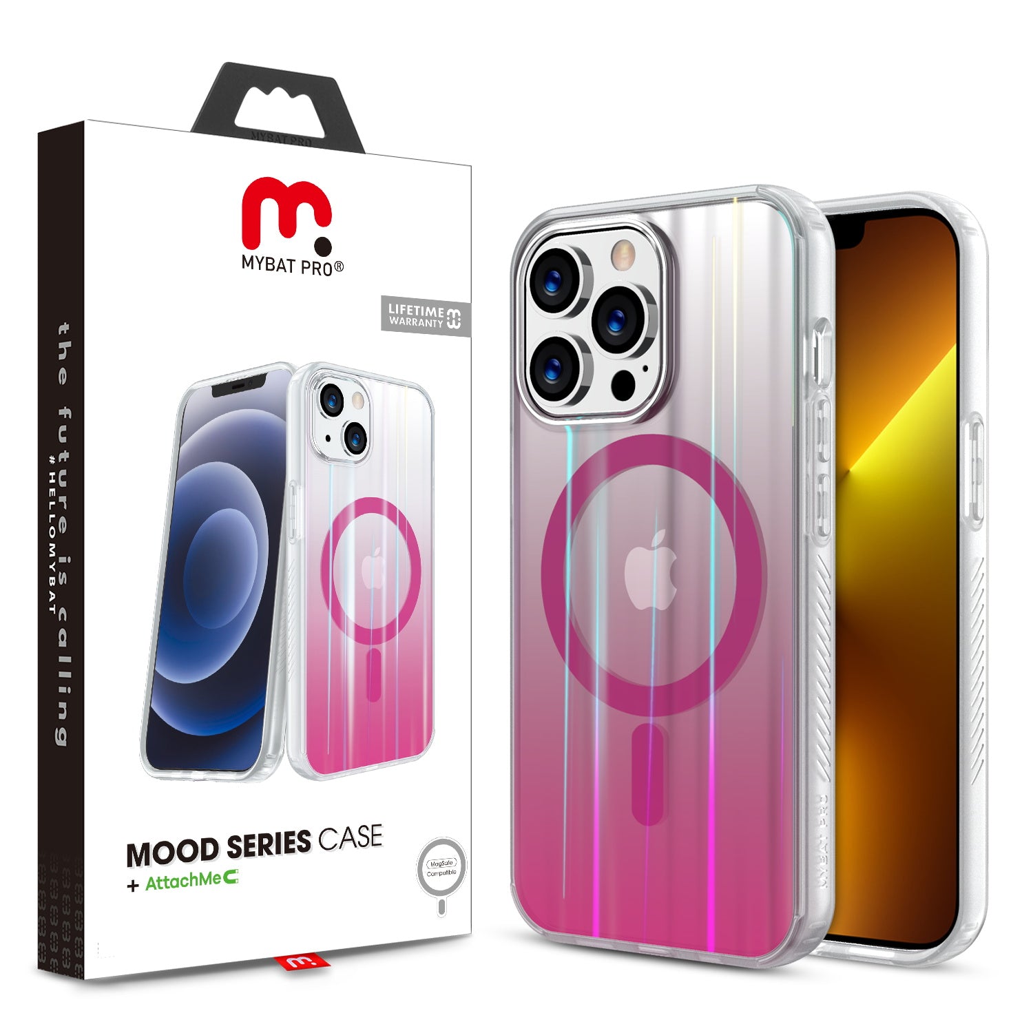 Estuche para iPhone 13 Pro - MyBatPro Mood Series MagSafe - Rosado MyBat Pro