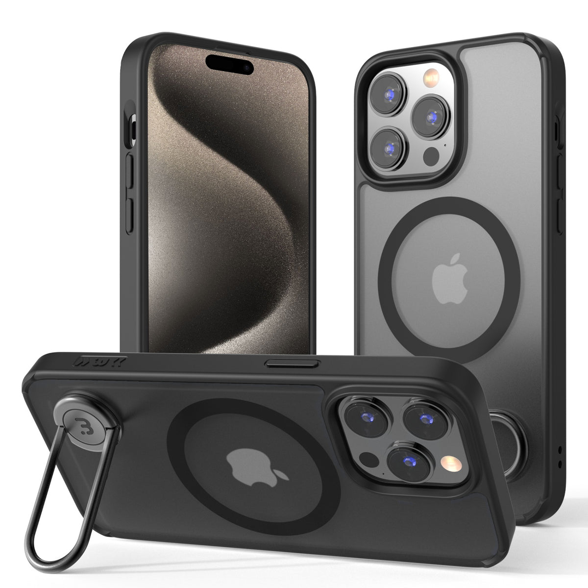 Estuche para iPhone 15 Pro Max - MyBat Lunar Series MagSafe - Negro MyBat