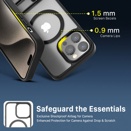 Estuche para iPhone 15 Pro Max - MyBat Lunar Series MagSafe - Negro MyBat