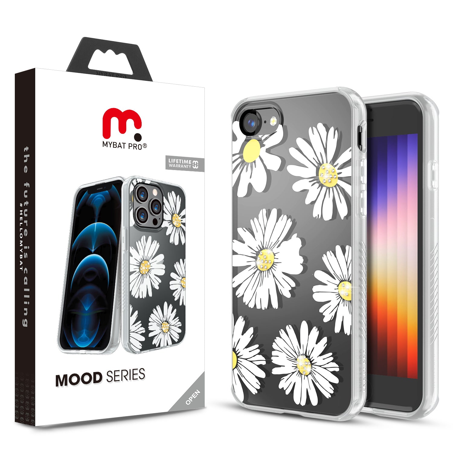Estuche Para iPhone SE (2020-2022) / 8 / 7 - MyBatPro Mood Diamond Series - Happy Daisies MyBat Pro