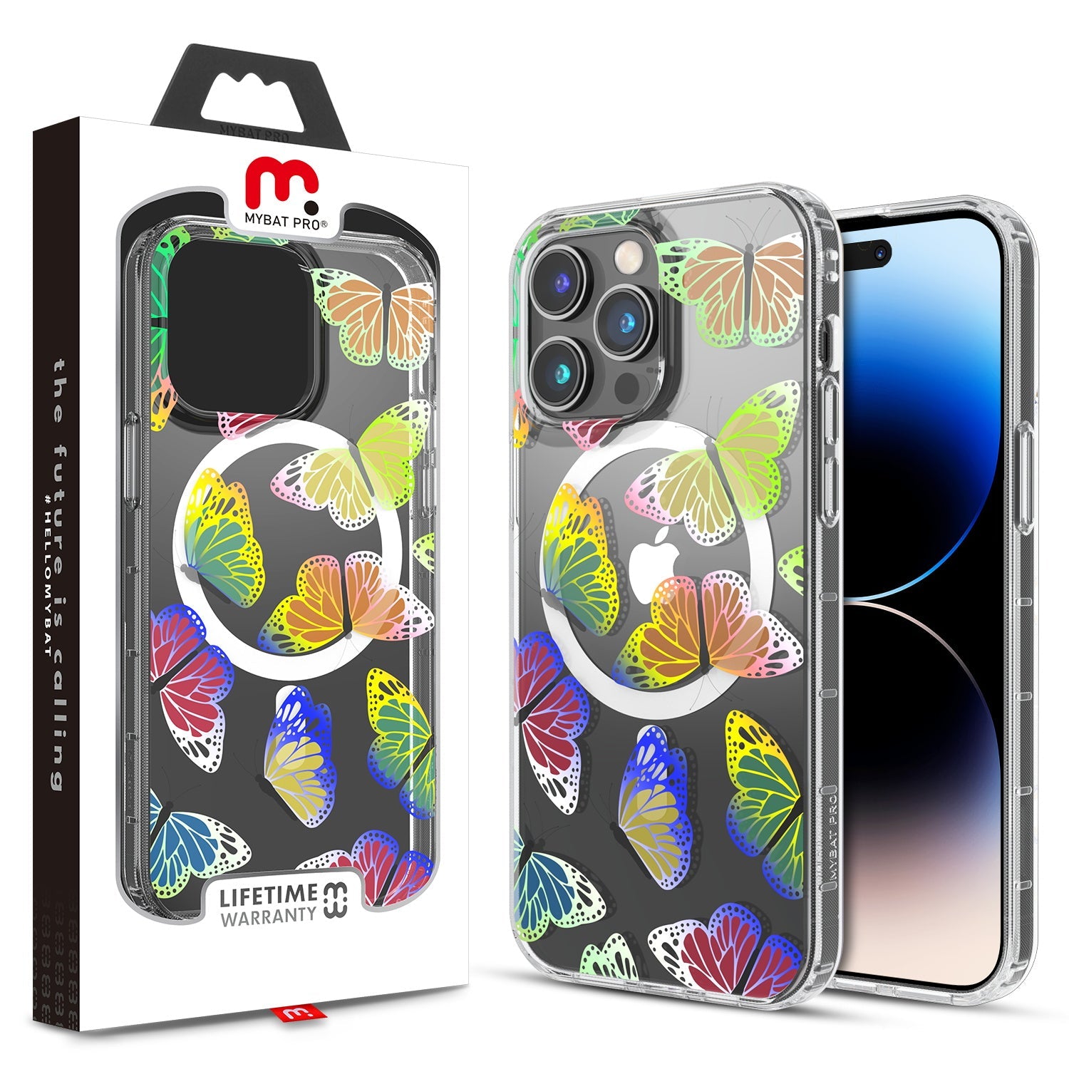 Estuche Para iPhone 14 Pro - MyBatPro Mood Series MagSafe -Butterflies MyBat Pro