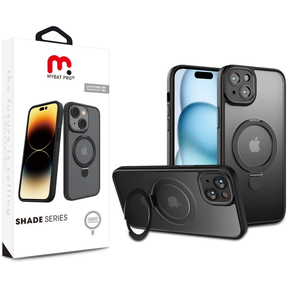 Estuche para iPhone 15 - MyBat Pro Shade Series MagSafe Con Anillo de Soporte - Negro MyBat Pro