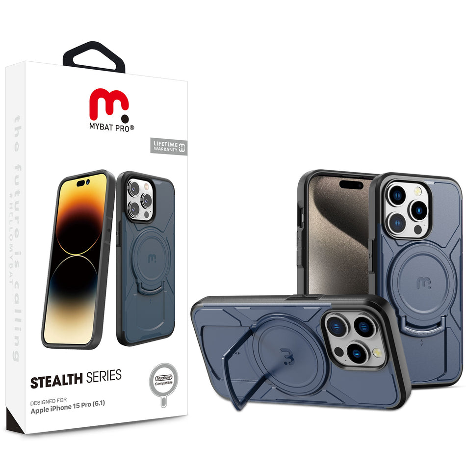 Estuche para iPhone 15 Pro - MyBatPro Stealth Series - Azul/Negro MyBat Pro