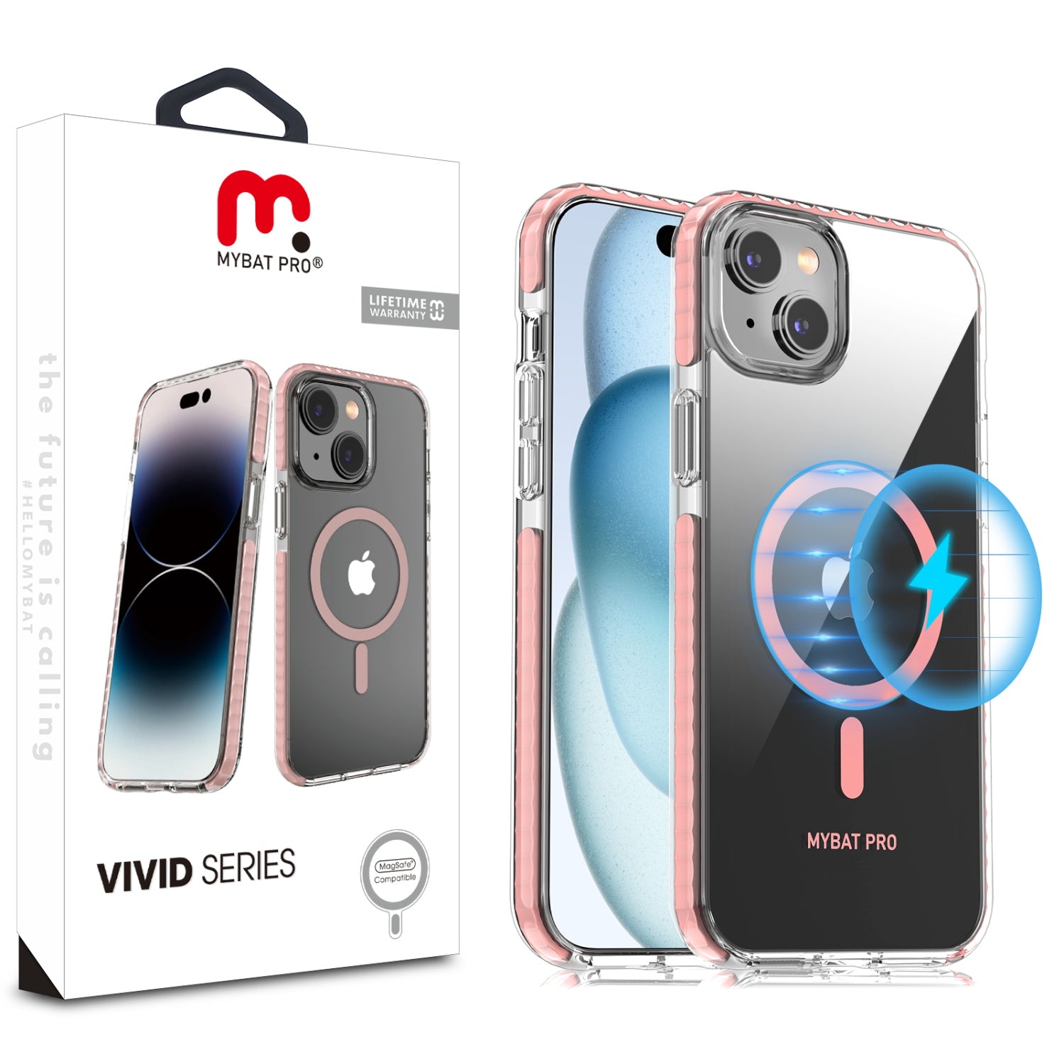 Estuche para iPhone 15 Pro Max - MyBat Pro Vivid Series MagSafe - Rosado MyBat Pro