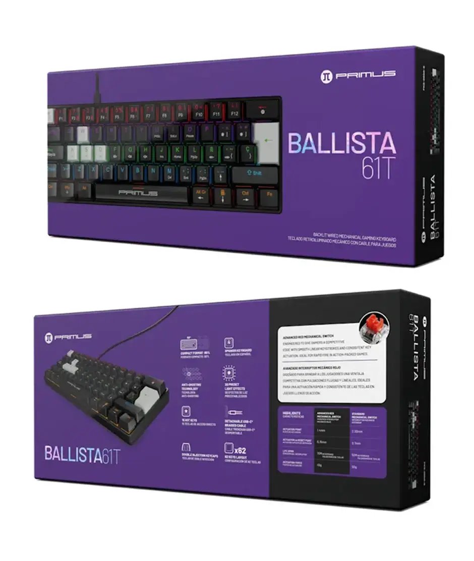 PGLC Kybd Wrd PKS-S060G-S USB Spa Black 61 Keys /Red switch Primus