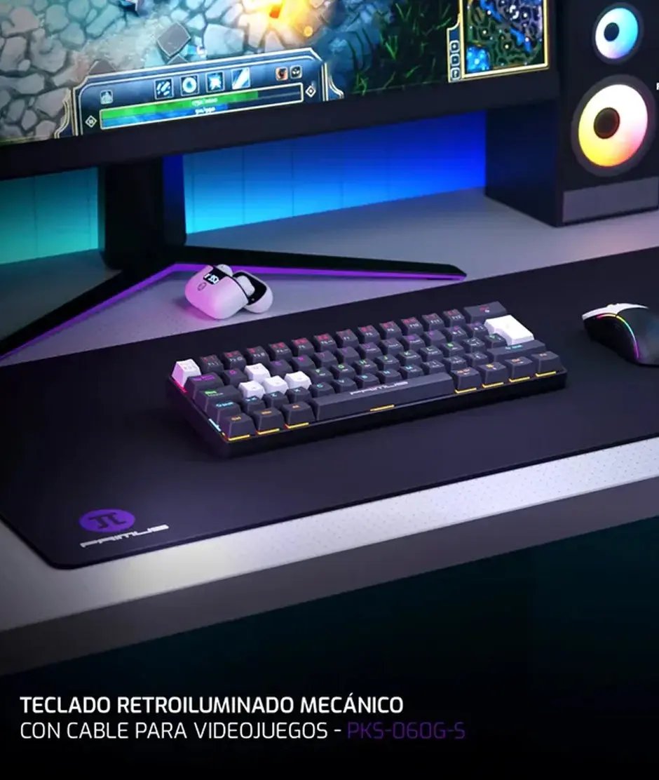 PGLC Kybd Wrd PKS-S060G-S USB Spa Black 61 Keys /Red switch Primus