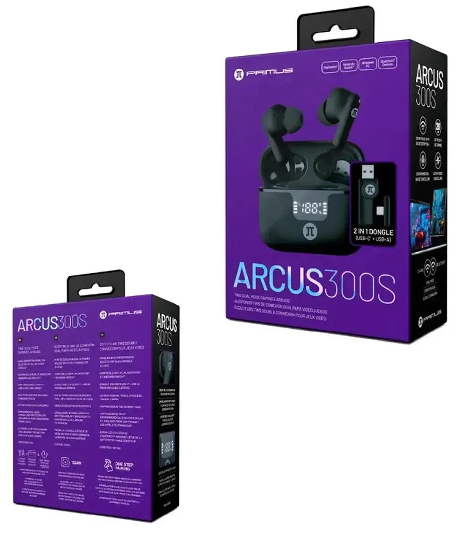 PGLC TWS Gaming earbuds ARCUS300S PWH-300 BK 2.4GHz Dongle Primus