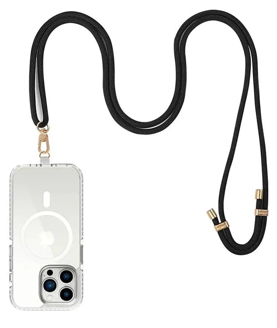 PRODIGEE Strap & Go Cuerda Porta Celular UNIVERSAL Negro y Dorado PRODIGEE