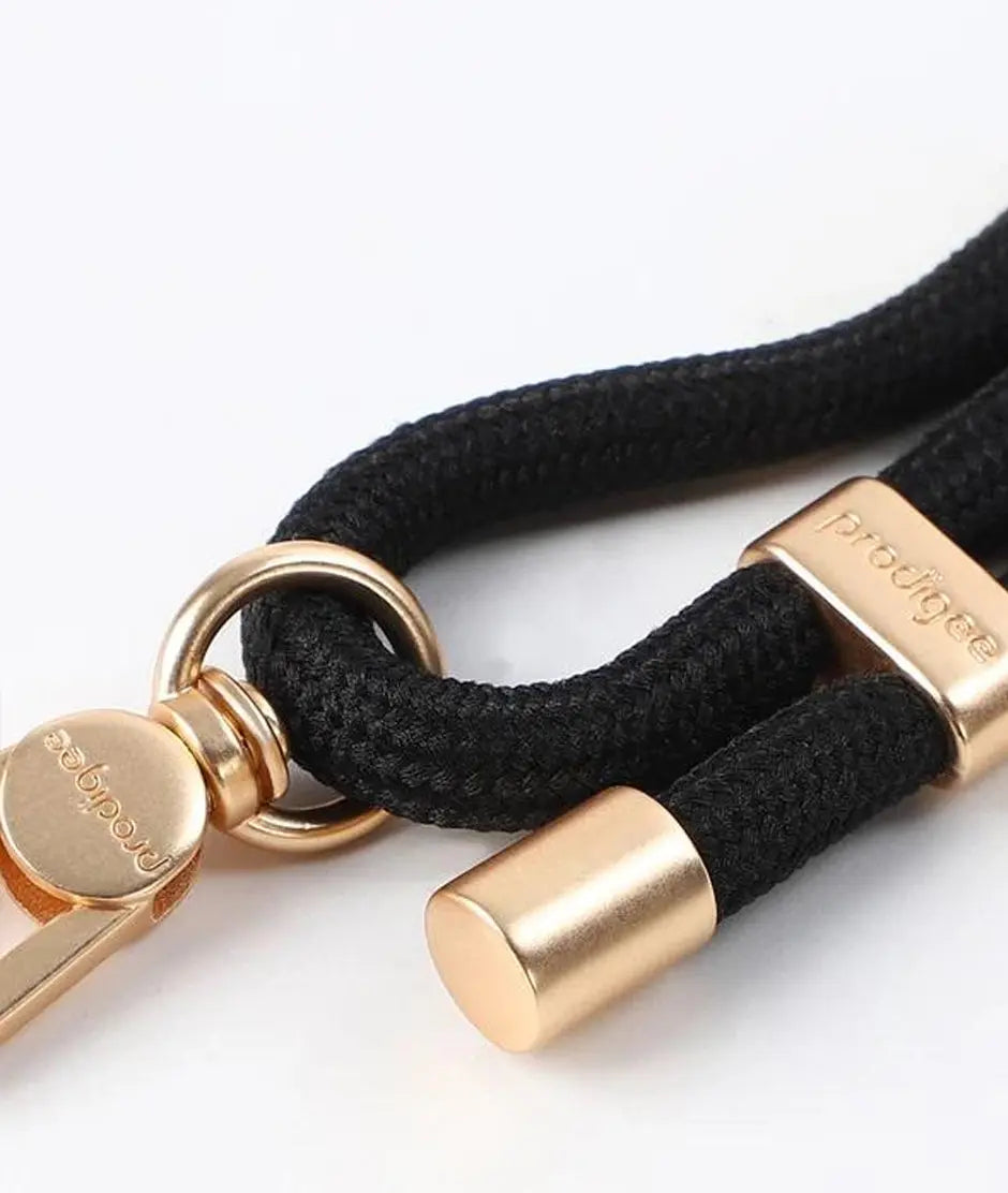 PRODIGEE Strap & Go Cuerda Porta Celular UNIVERSAL Negro y Dorado PRODIGEE