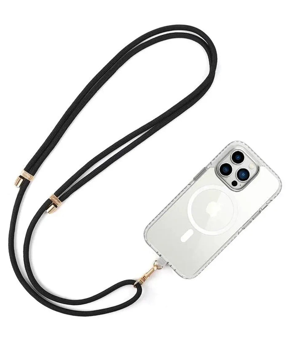 PRODIGEE Strap & Go Cuerda Porta Celular UNIVERSAL Negro y Dorado PRODIGEE