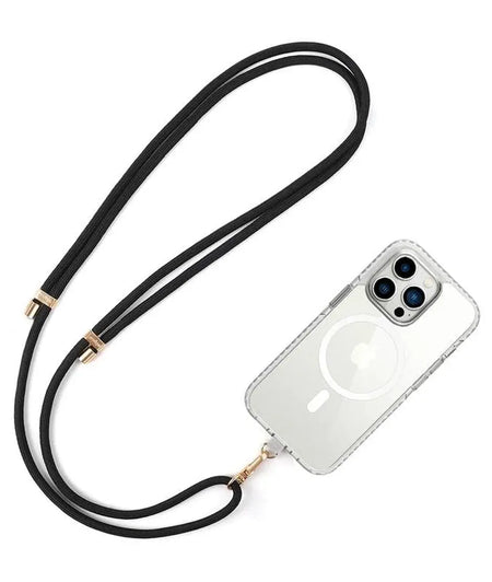 PRODIGEE Strap & Go Cuerda Porta Celular UNIVERSAL Negro y Dorado PRODIGEE