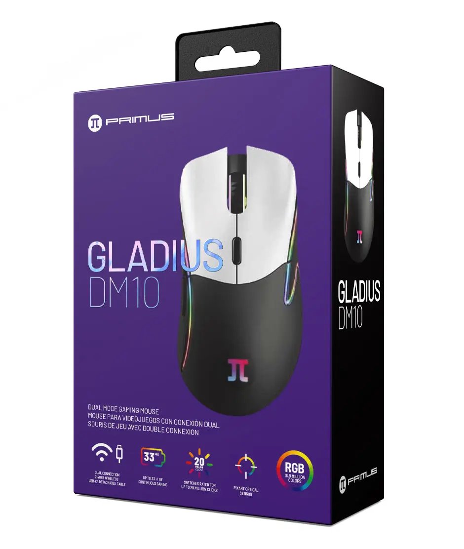 Primus Gaming Wless Mouse Gladius DM10 PMO-W203 10000dpi RGB Primus