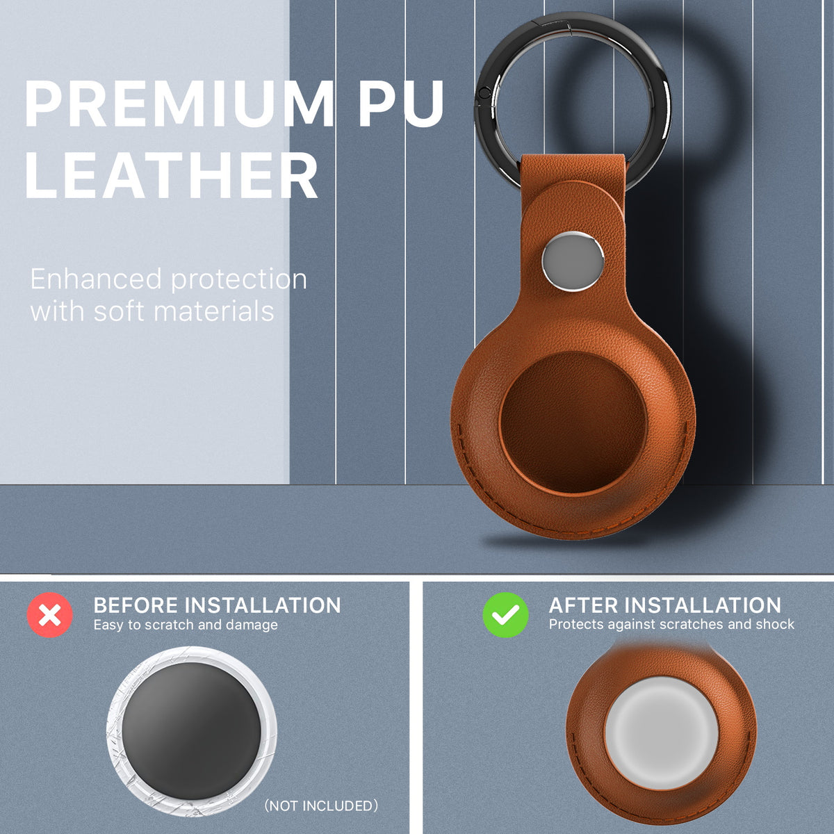 Funda llavero de piel MyBat Pro para Apple AirTag - Marrón MyBat Pro