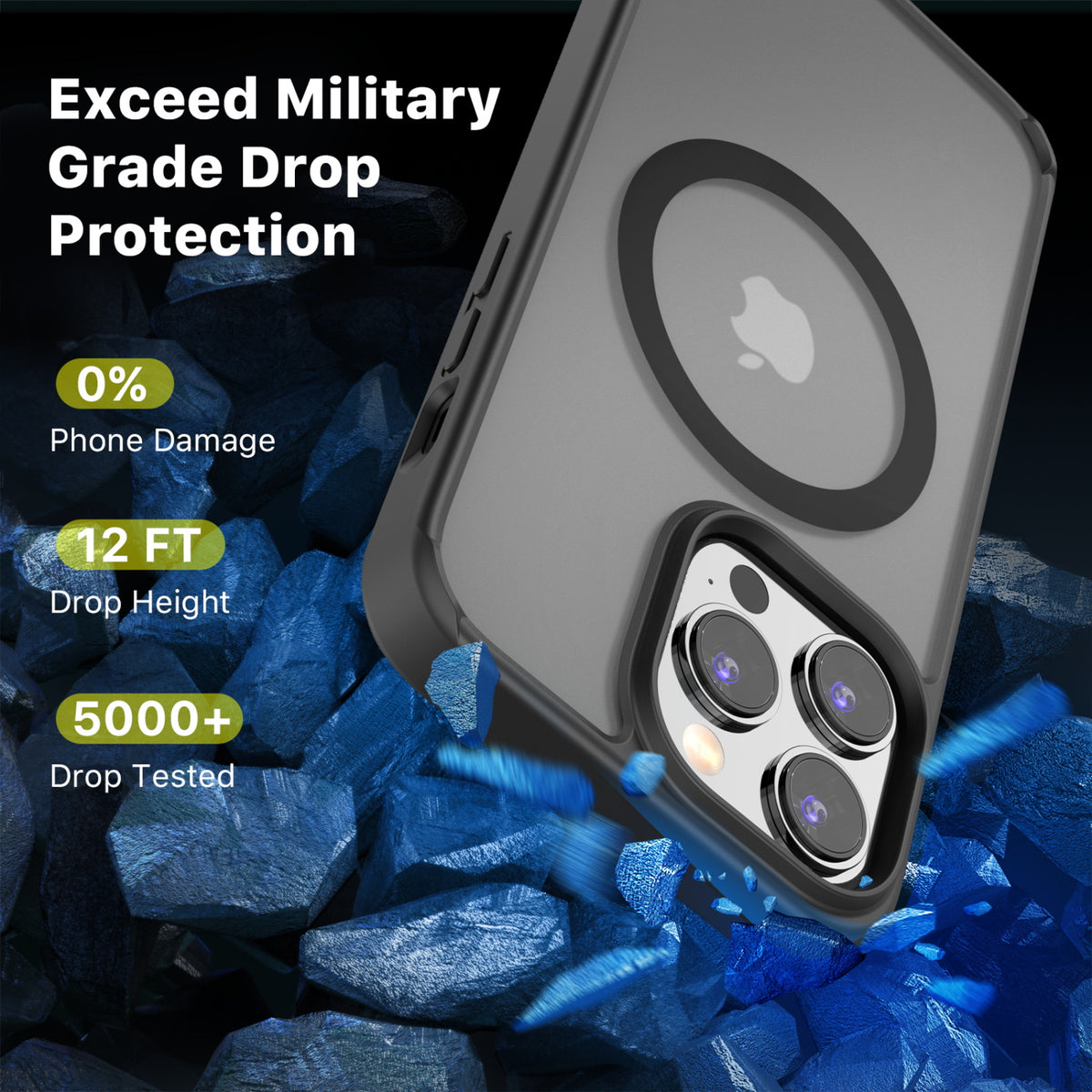 Estuche para iPhone 15 Pro - MyBatPro Lunar Lite Series - Negro MyBat Pro