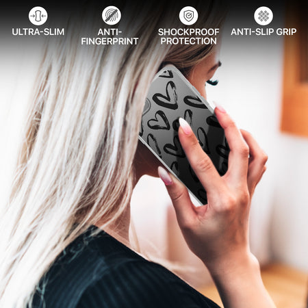 Estuche para iPhone SE (2022-2020) / 8 / 7 - MyBat Pro Mood Series - Black Hearts MyBat Pro