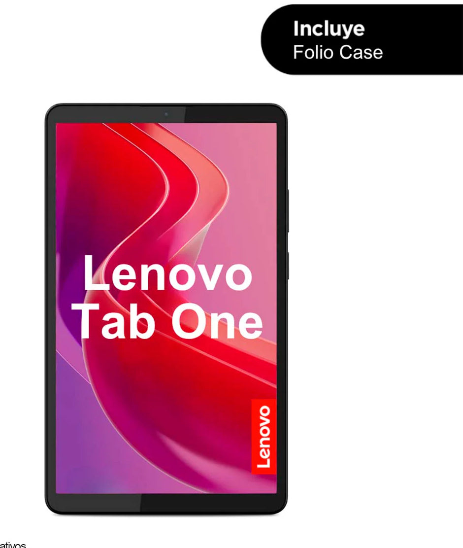Tab One 8.7" Lenovo HD 4GB LTE Wi-Fi MediaTek Helio 128GB Luna Grey, Android 14 + Folio Case Lenovo