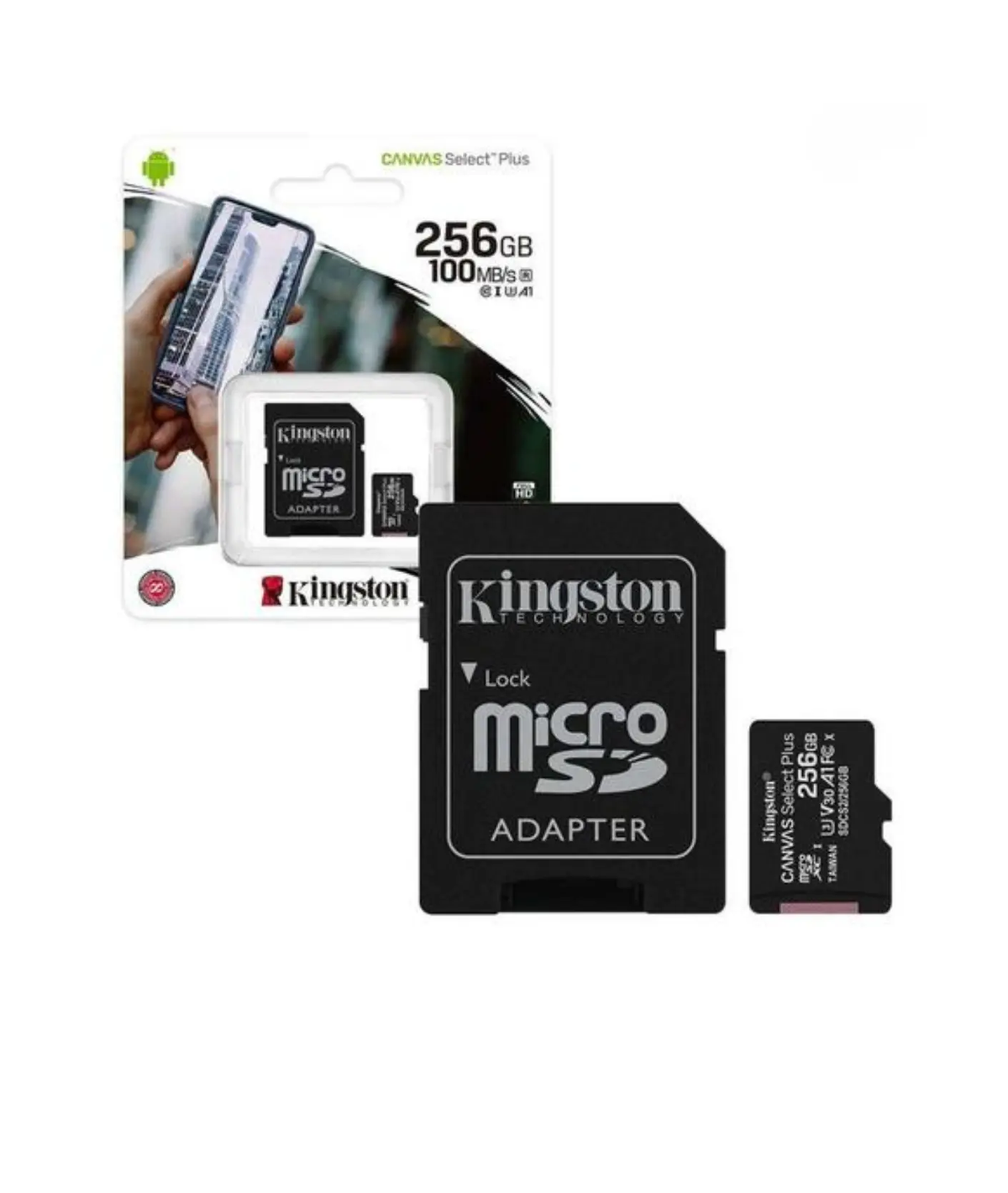 Tarjeta MicroSD De 256GB, Clase 10, Kingston Canvas Select Plus Kingstone