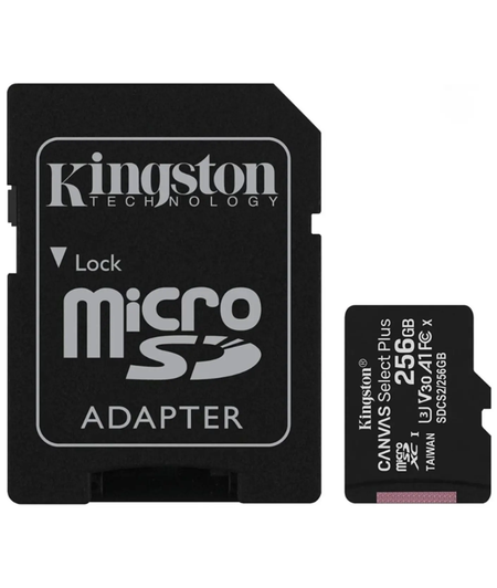 Tarjeta MicroSD De 256GB, Clase 10, Kingston Canvas Select Plus Kingstone