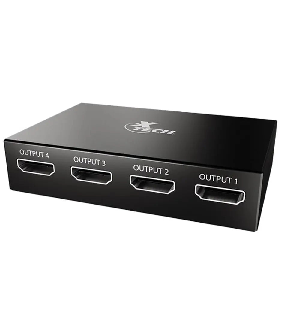 Xtech 4-port HDMI Splitter Box with power XHA-420 xtech