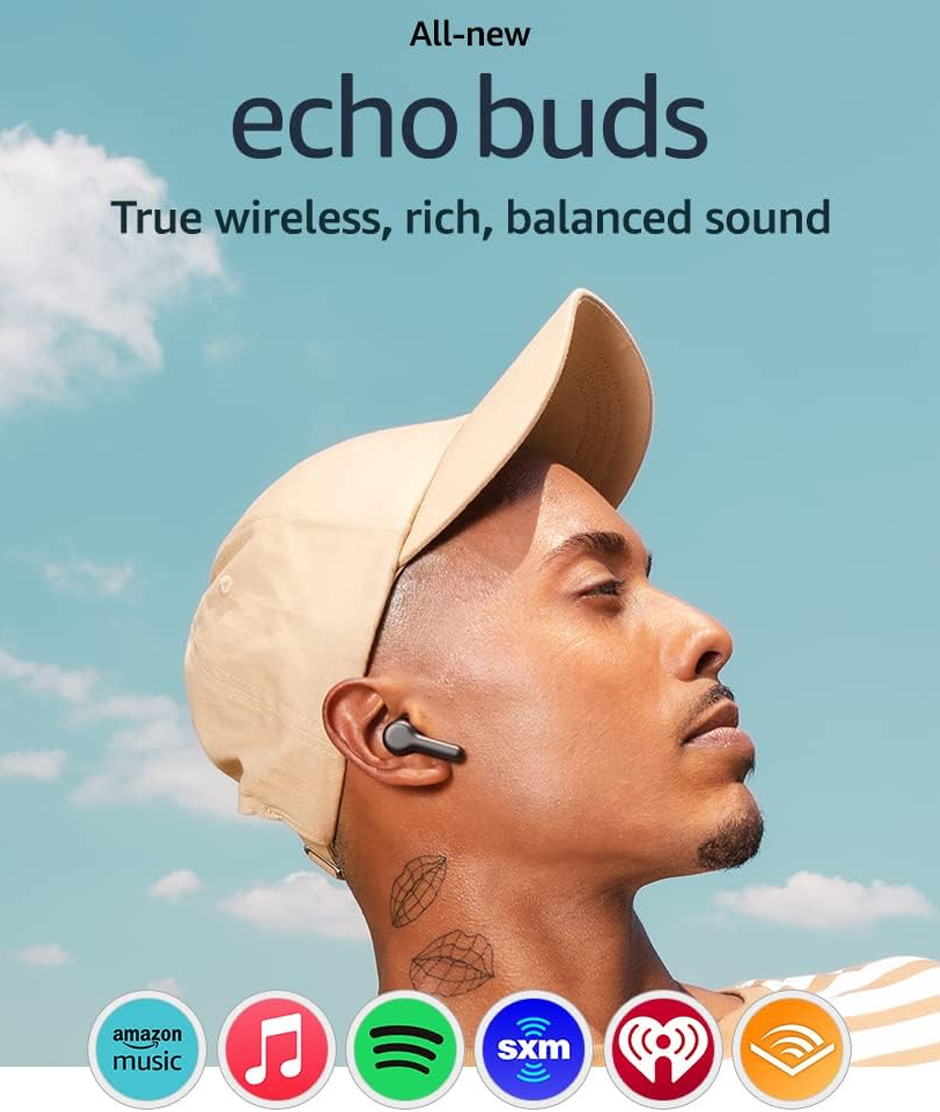 Nuevos Echo Buds (modelo de 2023) Audífonos Bluetooth - Negro Amazon