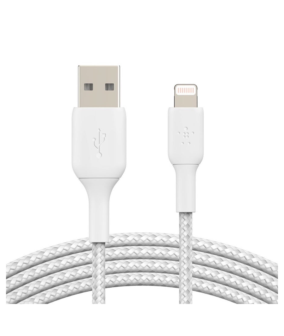 Belkin Cable USB-A a Lightning Blanco Trenzado 1 metro