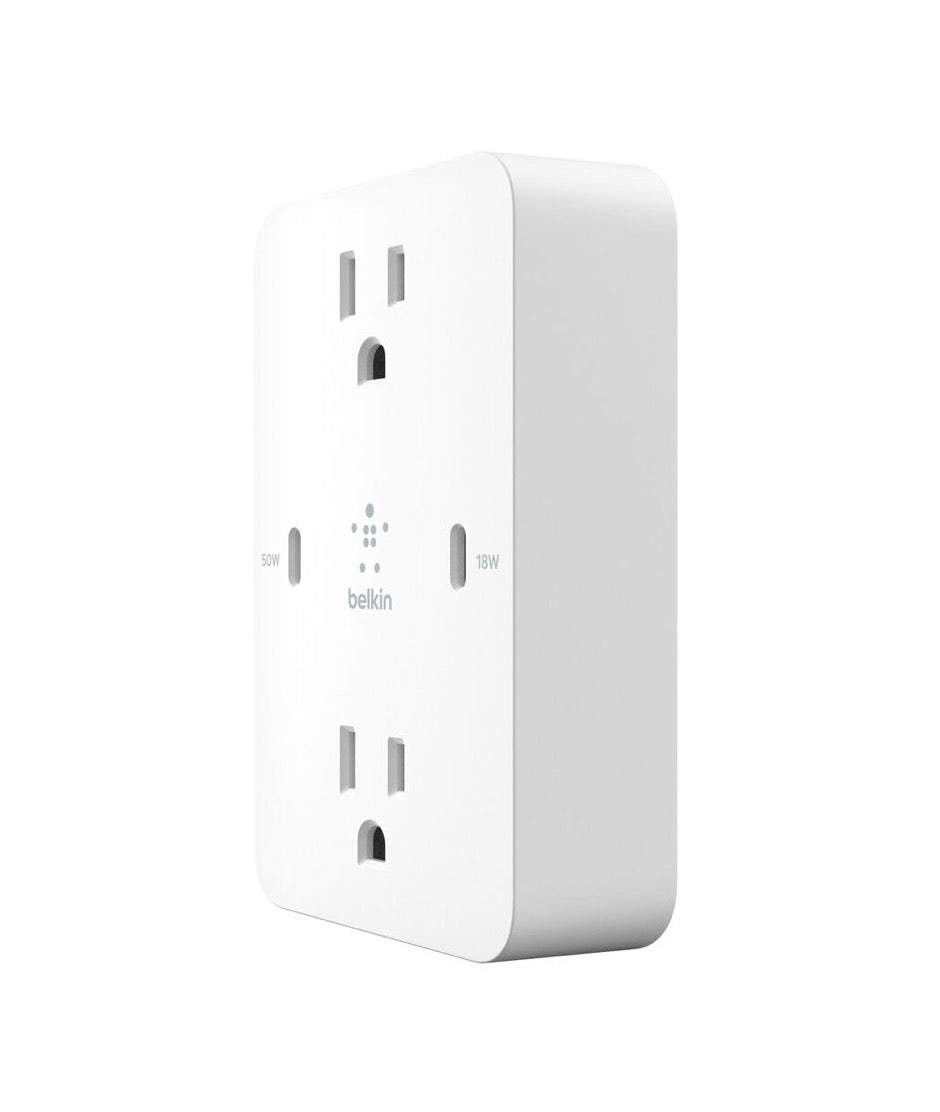 Belkin Cargador De Pared Multiple Con Entradas A Ca Y 2 Usb C18W/50W