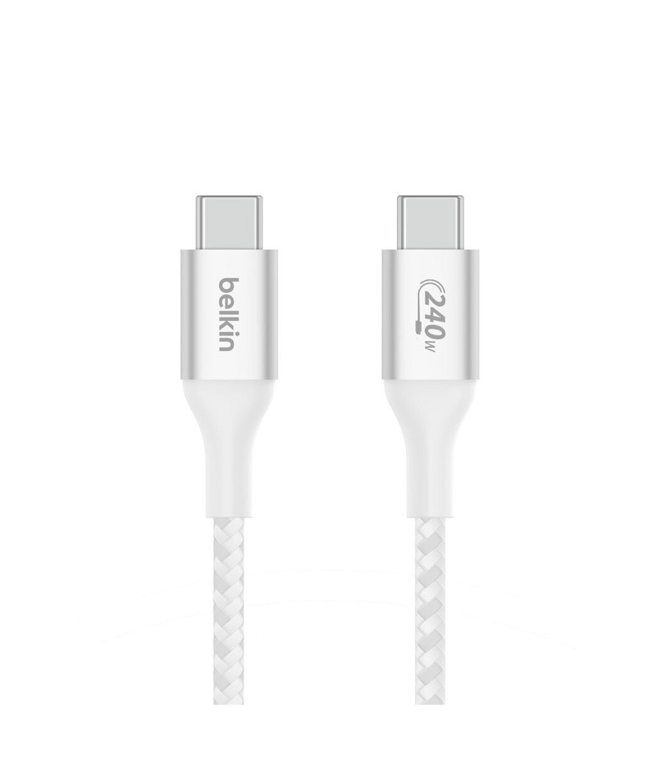 Belkin Cable de Carga Trenzado USB-C a USB-C 240W de 2m - Blanco