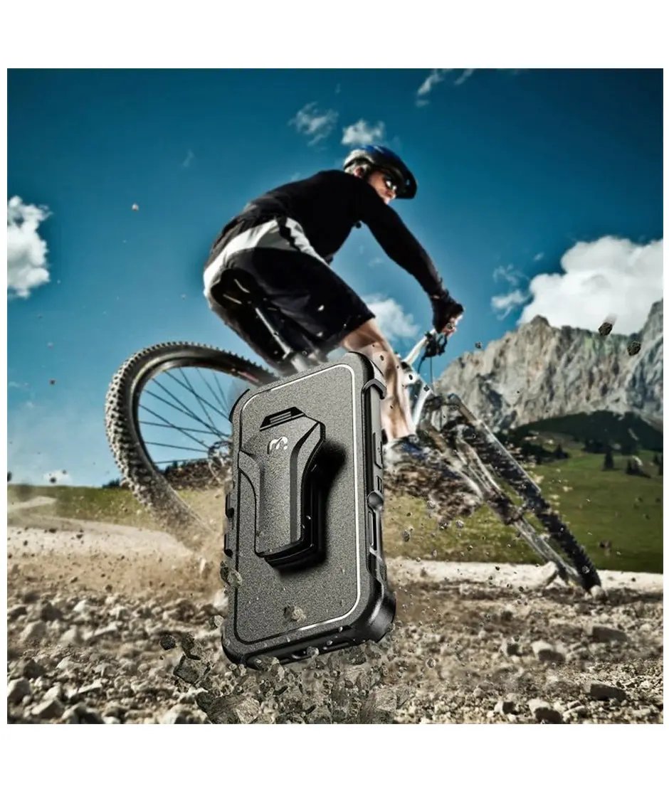 iPhone 17 Estuche MyBat Pro Maverick Series MagSafe Case w/ Holster and Tempered Glass - Black MyBat