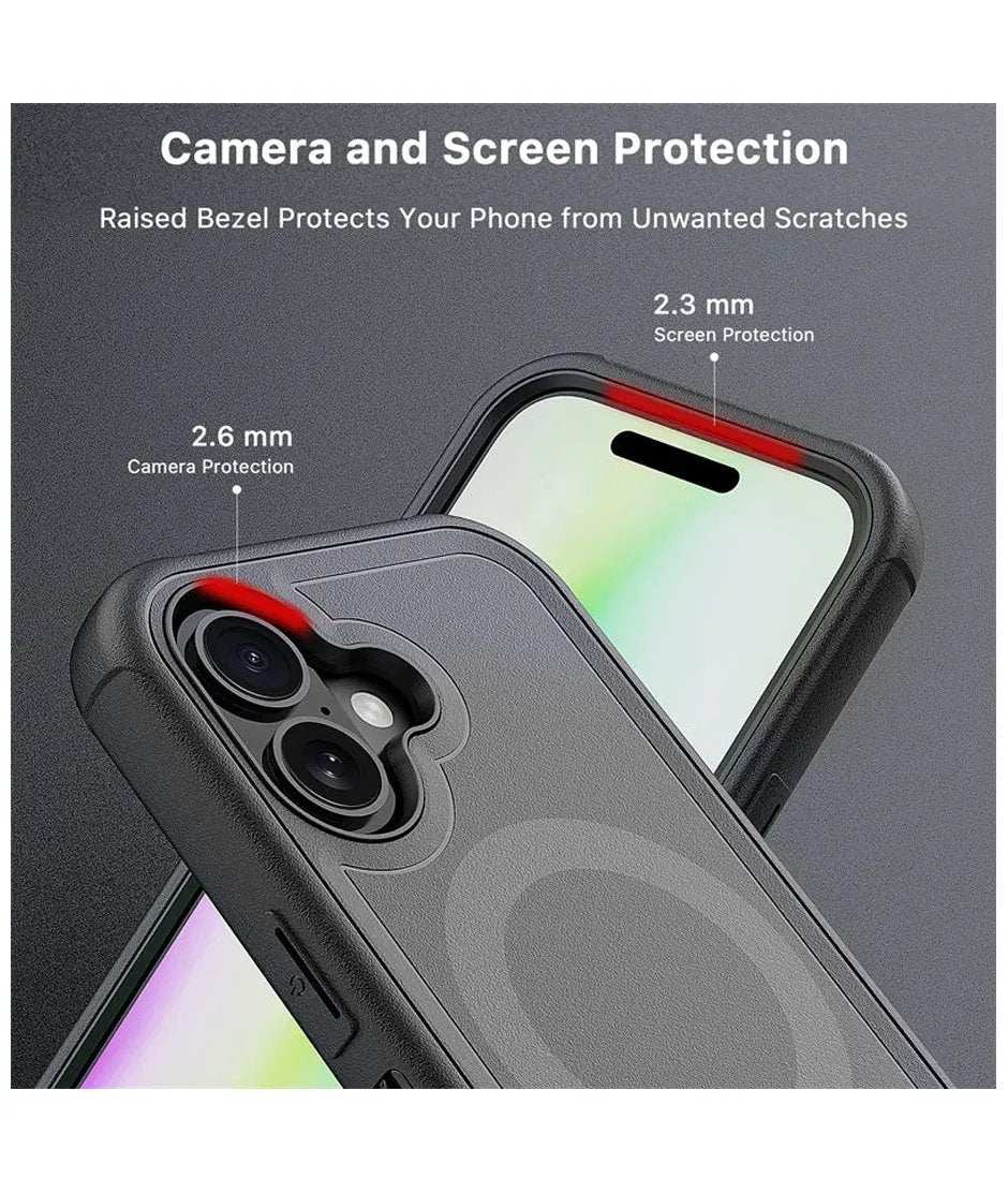 iPhone 17 Estuche MyBat Pro Maverick Series MagSafe Case w/ Holster and Tempered Glass - Black MyBat