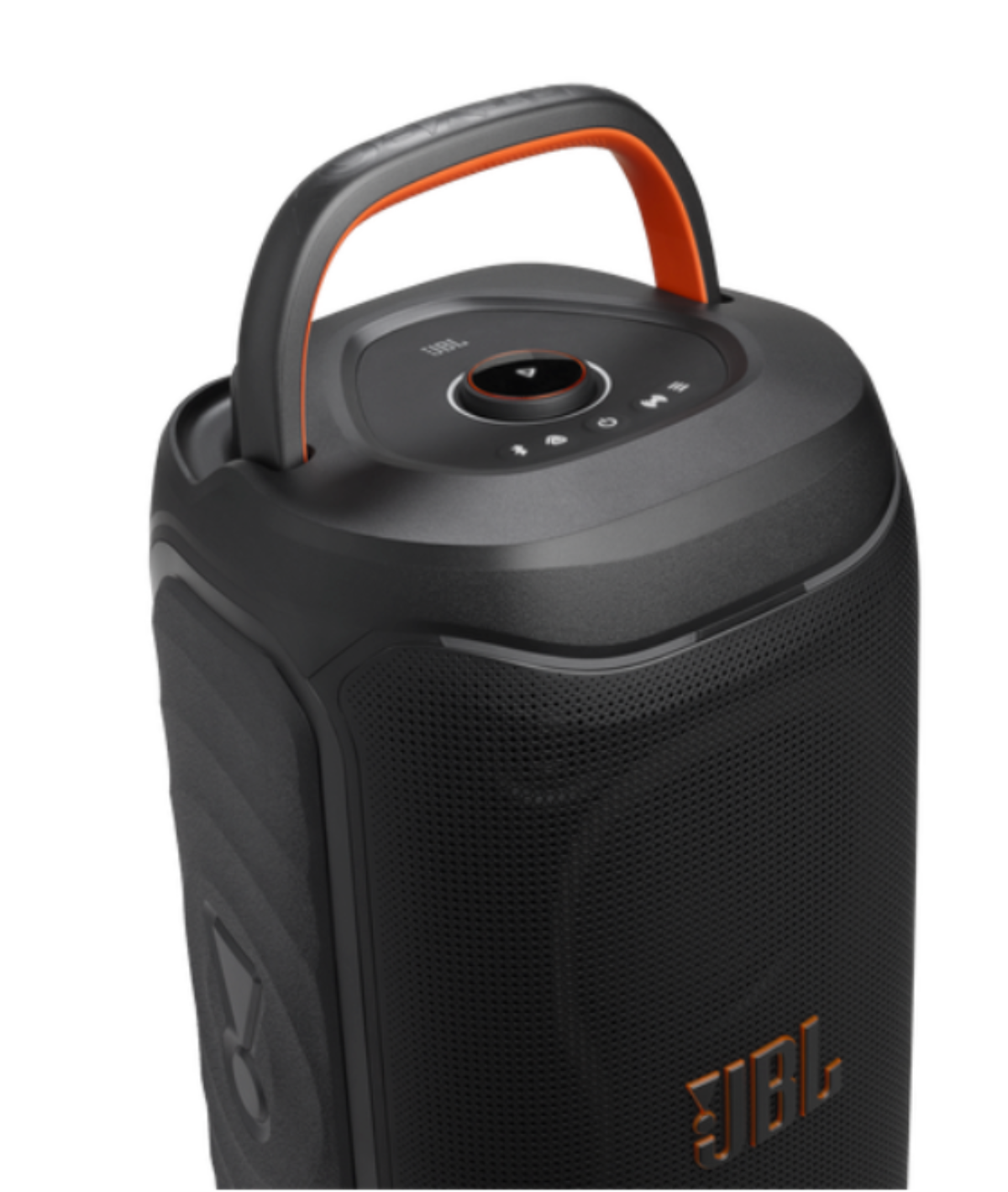 JBL PartyBox 130 con asa de transporte y panel de control superior