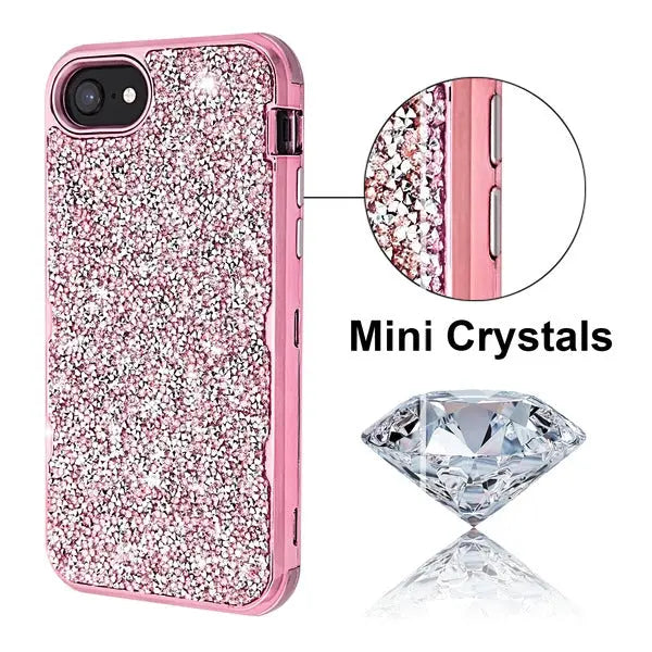 Estuche para  iPhone 8 7 6S 6-Galvanizado /Dorado Rosa Mini Cristales freeshipping - iStore Costa Rica