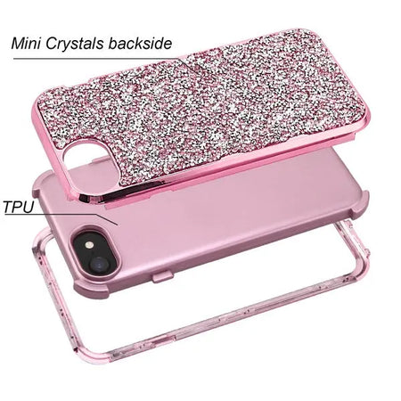 Estuche para  iPhone 8 7 6S 6-Galvanizado /Dorado Rosa Mini Cristales freeshipping - iStore Costa Rica
